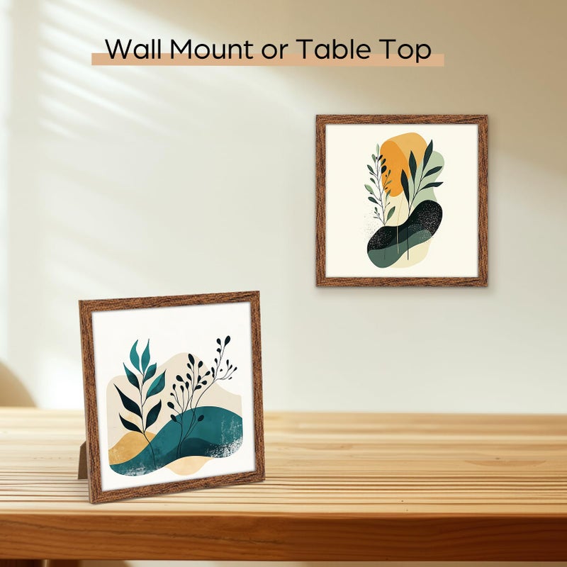 جيفت جاردن إطار صورة Giftgarden مقاس 8x8 بلون الجوز البني، إطار صورة مربع رفيع مقاس 8 × 8 لعرض جدار المعرض على سطح الطاولة، فردي - Image 3